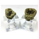 NIB Gold-Colored Druzy Geode Napkin Holders Pair