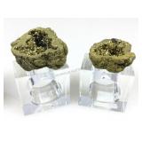 NIB Gold-Colored Druzy Geode Napkin Holders Pair