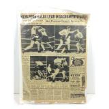 Vintage newspaper features boxing