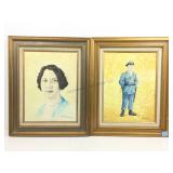 2 Framed J Flaherty oil on canvas, signed,