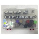 Model paints in plastic organizer tote. Testors,