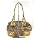 Kathy Van Zeeland crown print gold & brown