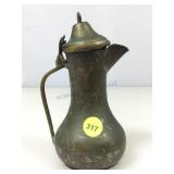 Vtg Copper & Brass Dallah Coffee Pot 6.5in H