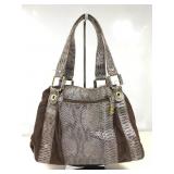 Daisy Fuentes brown suede shoulder bag w/faux