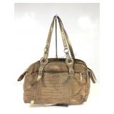 Sag Harbor gold color handbag purse faux snake