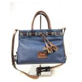 Dooney & Bourke Blue Pebble Leather Tassel Tote