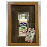 Shadow box, vtg bottle Wash Away Your Sins fabric