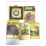 Vtg framed art, Greco-Roman style, 6x6 & Metskers