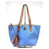 Dooney & Bourke Blue Pebbled Leather Maxine Tote