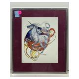Framed & Matted art print, K Rumbaugh, Unicorn