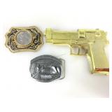 3 Belt Buckles including 1978 Ike Dollar, Limited