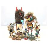 Signed Native American Carved Kachina Dolls &