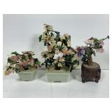 3 Vtg miniature bonsai trees