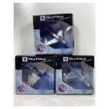3 Sky Pilot toy airplanes, assorted, 1:48 scale