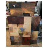 3 pcs urban decor wall art prints on board.