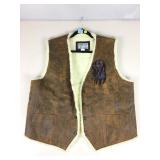 Leather city plush lined vest size XXL