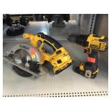 DeWalt Cordless Circular Saw and Drill.