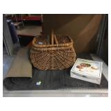 Carpet Runner, Wicker Basket, and Salad Set.