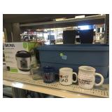 Collectible Coffee Mugs and Rice Cooker.