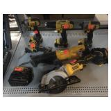 6 DeWalt Cordless Tools and Chargers.