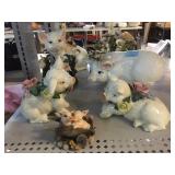 Ceramic Pig Figures and Household Decor.