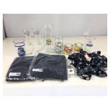 Character and sports glassware, lanyard straps