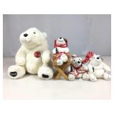 Plush Coca-Cola bears.