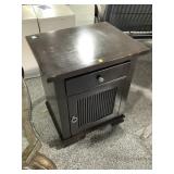 Solid wood side table, approx 29in tall