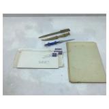 Vtg letter openers, brass toned marked Pearl