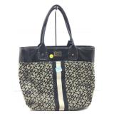 Vtg Tommy Hilfiger jacquard tote bag, some damage