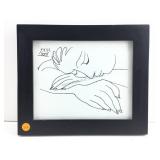 A reproduction of the famous framed art print of