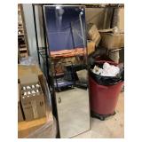 Full body mirror w/stand, approx 5ft tall