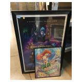 2-Disney Framed prints, approx 27x39in