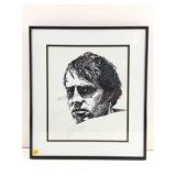 This artwork is a black-and-white graphite or ink
