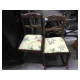Vtg wood doll chairs, one is rocking, approx 21in