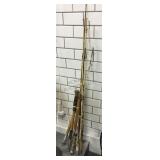 6 Fishing poles, approx 60in longest one