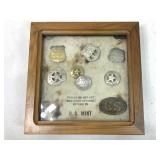 Collection of Repro Antique Badges with Shadowbox