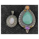 2 Sterling Silver Ornate Pendants, Tw 35.9g With
