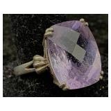 Sterling Silver Ring W/amethyst, Tw 5.6g, Sz 8