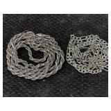2 Sterling Silver Chain Necklaces, Tw 38.3g, Both