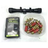 Ruger 4x32 Rifle Scope, Assorted Ammo and Gun