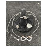 Sterling Silver Jewelry Incl. Ring, Earring & More