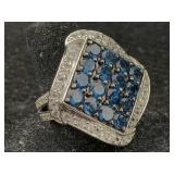Sterling Silver Ring W/spinel Stones & More, Tw