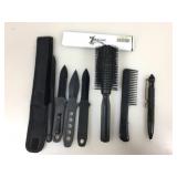 Hidden Blade Comb & Brush and Plastic Knives