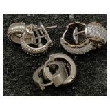 3 Sterling Silver Earring Sets, Tw 21.8g