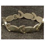 Sterling Silver Fish Bracelet, Tw 26.3g, Sz 6ï¿½in
