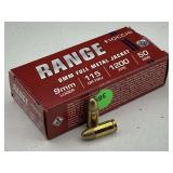50 Rounds 9mm Ammo - 115gr FMJ