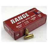 50 Rounds 9mm Ammo - 115gr FMJ