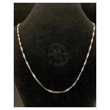 Sterling Silver Necklace, Tw 5.4g, Sz 24in Long