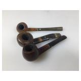 Lot of three vintage smoking pipes